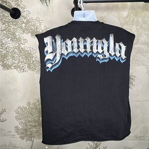 YoungLA Black Tee with Blue Accents
